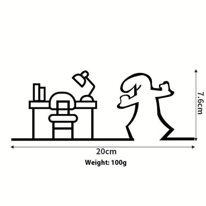 Line Figure Metal Poster for Living Room | Modern Switch Sticker Wall Art