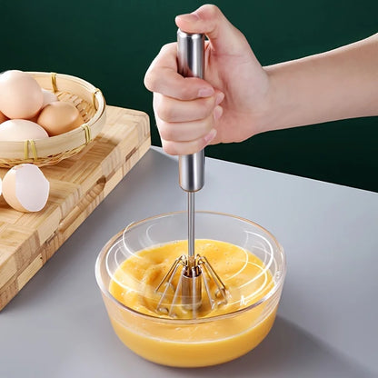 Stainless Steel Semi-Automatic Egg Beater | Manual Cream and Egg Mixer for Baking