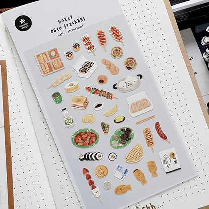 Korean Food Sticker Pack for Scrapbooking | Suatelier Street Food Art Stickers