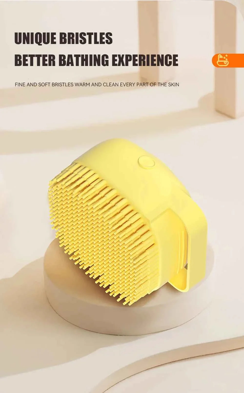 Pet Bathing Brush with Shampoo Dispenser
