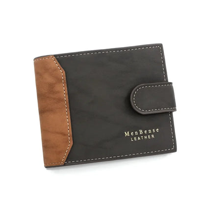 TRISJEM Slim Card Holder Wallet for Men | Short Frosted PU Leather 3-Fold