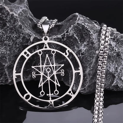 Astaroth Sigil Goetia Stainless Steel Necklace | Solomon Demon Seal Pendant Jewelry