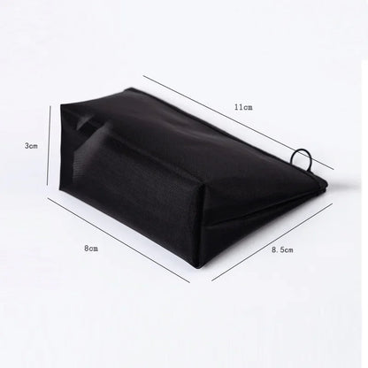 Women Black Mesh Coin Wallet Purse | Small Transparent Organizer Pouch
