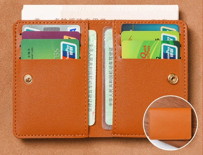 Classic PU Leather Slim Wallet | Unisex Card Holder and Coin Purse