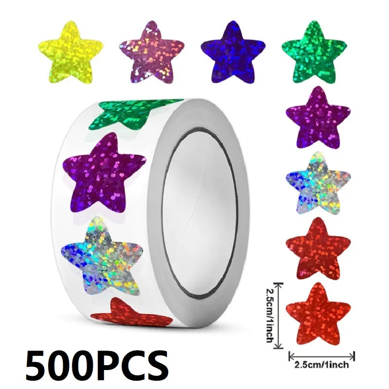 Star Stickers for Thank You Cards and Packaging | Round Labels for Photocard Decor