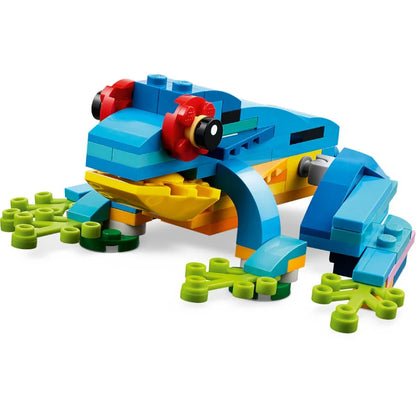 3 in 1 Parrot Building Toy Set, Transforms to 3 Different Animal Figures - from Colorful Parrot, to Swimming Fish, to Cute Frog