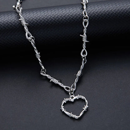 Barbed Wire Choker Necklace | Gothic Punk Thorns Chain for Women