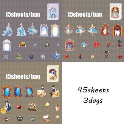 45pcs Fairytale Adventure Story Theme Hard Card Sticker Set for DIY Scrapbook | Mr Paper