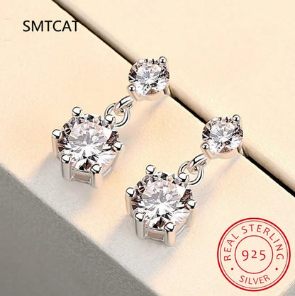 VVS1 Moissanite Stud Earrings for Women | 925 Sterling Silver Round Cut