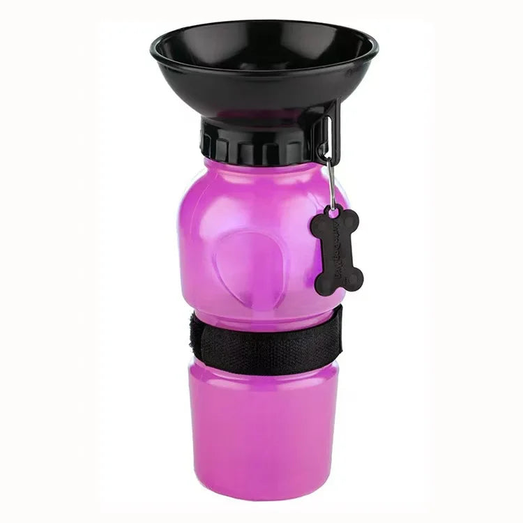 500ml Outdoor Portable Pet Water Bottle – Leakproof Dog & Cat Travel Cup with Drinking Bowl Feeder