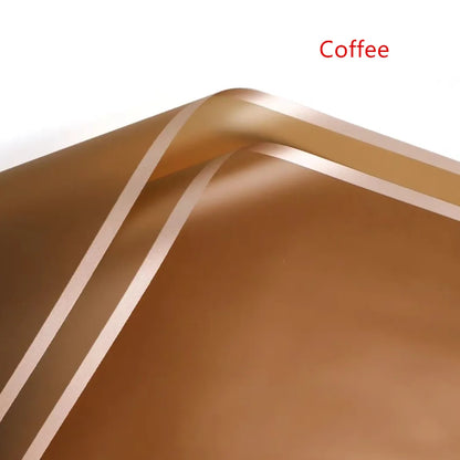 Golden Border Rose Wrapping Paper 5 Pack | Half Transparent Korean Style Gift Packing