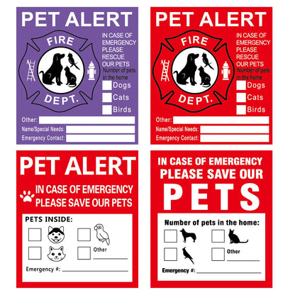 Pet Alert Safety Stickers for Fire Rescue | Emergency Pet Inside Decal for Window or Door