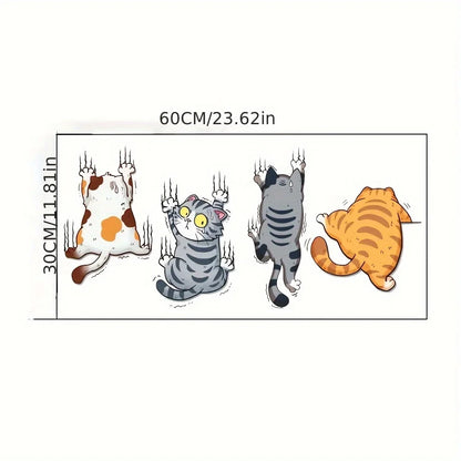 1 Set Cute Cartoon Cat Wall Sticker | Self-adhesive Reusable Decor for Bedroom and Dorm