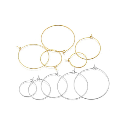 20-Piece Gold Stainless Steel Hoop Earring Wires | Bulk Jewelry Making Supplies