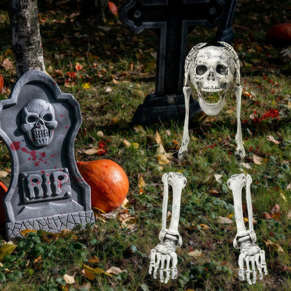 Halloween Skeleton Stake Decorations, Realistic Skeleton Arm Leg Bones, Spooky Yard Garden Halloween Decoration