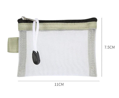 Mini Clear Nylon Mesh Zipper Coin Purse | Portable Wallet for Cards, Keys, and Lipstick
