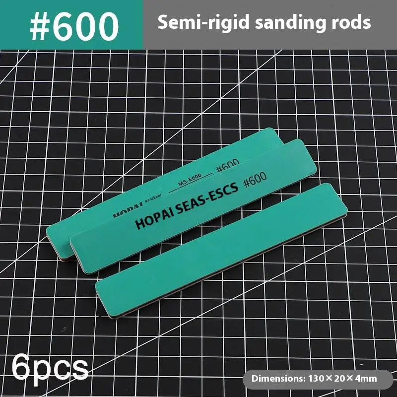 6pcs DIY Model Sanding Sticks Set | Semi-Rigid Polishing Rods for Plastic Models