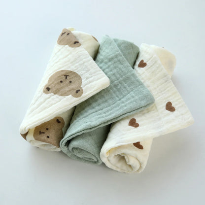 3/5 Pieces of Gauze Square Towels | Soft Cotton Baby Burp Cloths and Handkerchiefs