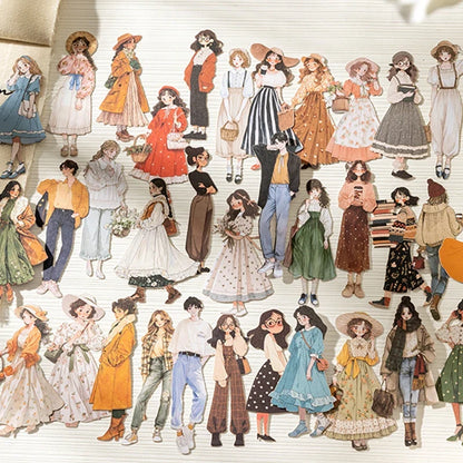100pcs People Like Clouds Series Stickers | Large Hard Card Decals for DIY Scrapbooking