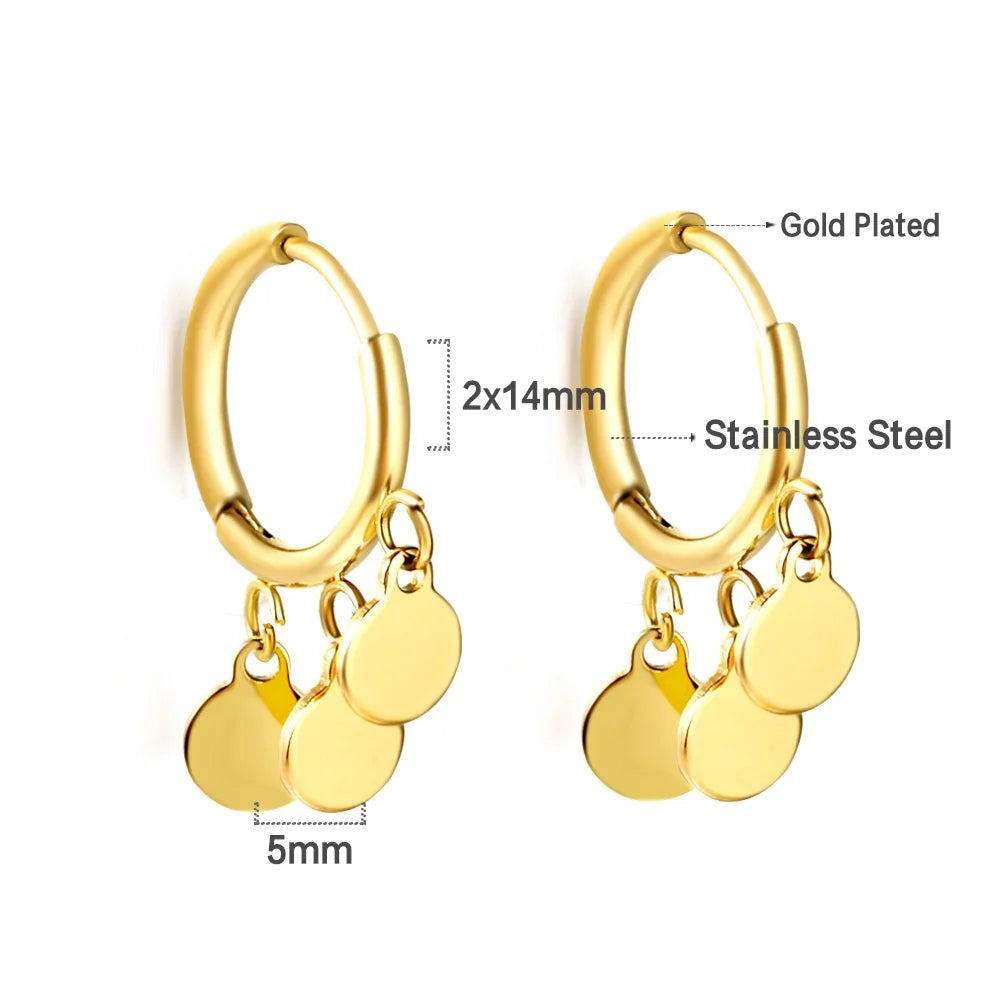 LUXUSTEEL Stainless Steel Cross Hoop Earrings | Colorful Fashion Jewelry for Women