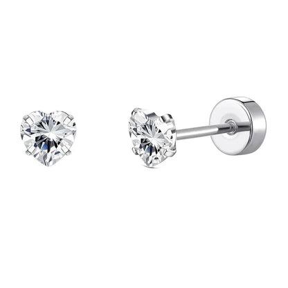 Stainless Steel Crystal Stud Earrings Set | Star Heart Butterfly Cartilage Tragus Helix Piercing Jewelry