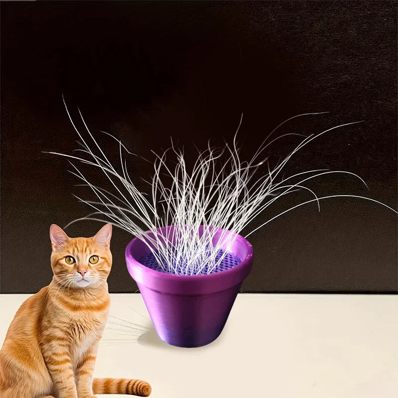 Cat Whisker and Fur Collector | Mini Flower Pot Desktop Keepsake
