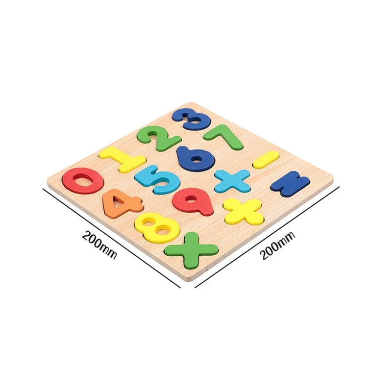Kids Alphabetic Arithmetic Number Geometric Shapes Wooden Puzzle Montessori Preschool Learning Educational Game Toy for Children