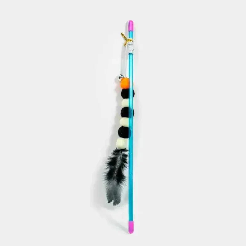 Elastic String Cat Teaser Wand with Faux Fur Bug