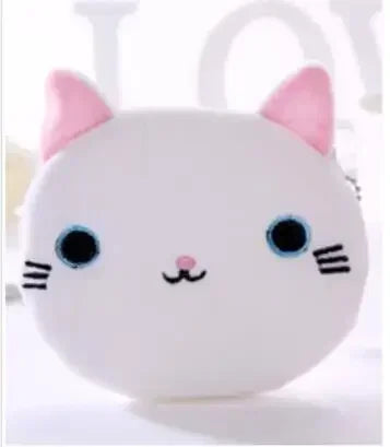 Cute Animal Plush Coin Purse | Zipper Change Purse with Keychain Mini Wallet