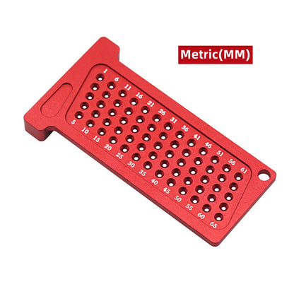 Woodworking Precision Hole Scribe T-Ruler | Aluminum Pocket Cross Calibration Tool for DIY Measuring
