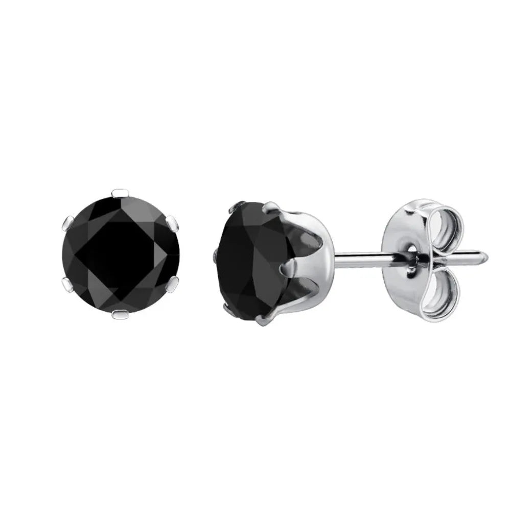 Stainless Steel Cubic Zirconia Stud Earrings Set | 12 Color Hypoallergenic Earrings for Sensitive Skin