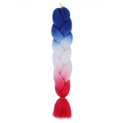 Synthetic Jumbo Braids Hair 24Inch | Ombre Braiding Hair Extensions for Crochet Box Braid Blue Purple