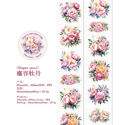 Journal GO Flower Washi Tape Set | Fragrant Scrapbooking Decorative Tape