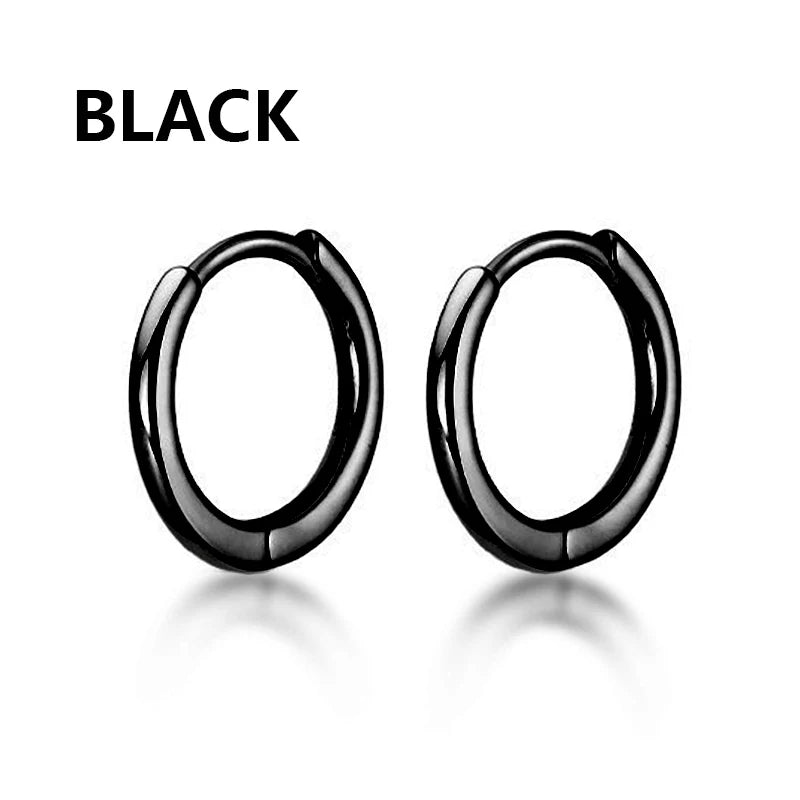 Punk Stainless Steel Stud Earrings Set | Unisex Gothic Hip Hop Ear Piercing Jewelry
