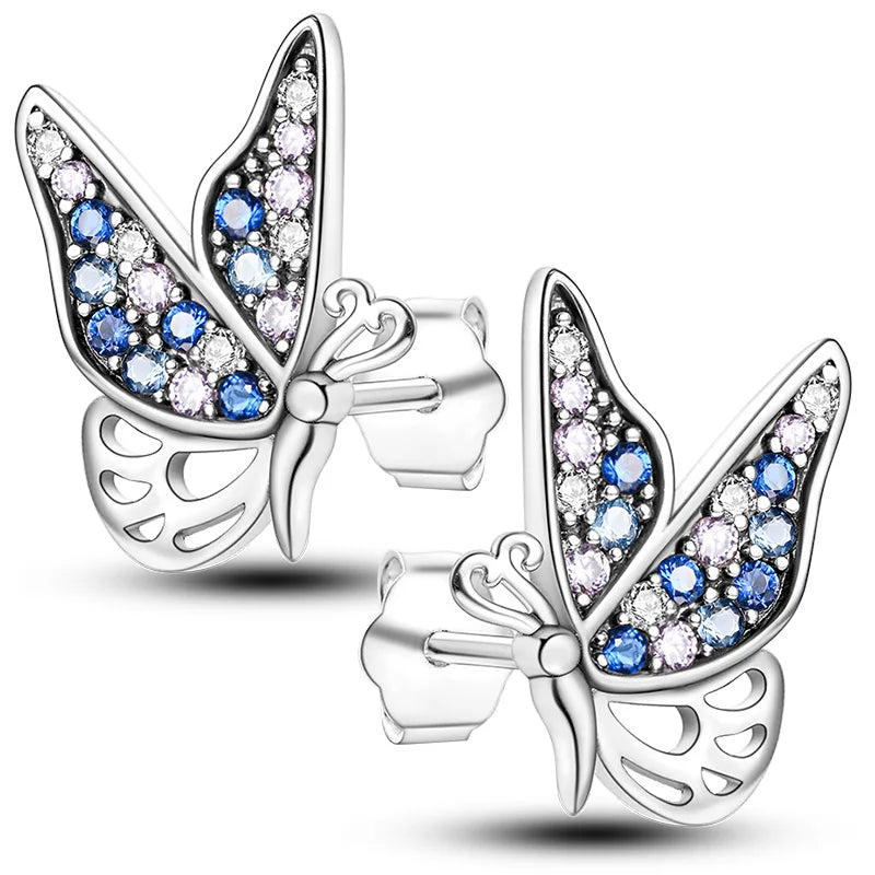 Colorful 925 Sterling Silver Hoop Earrings for Women | Classic Circle Earrings