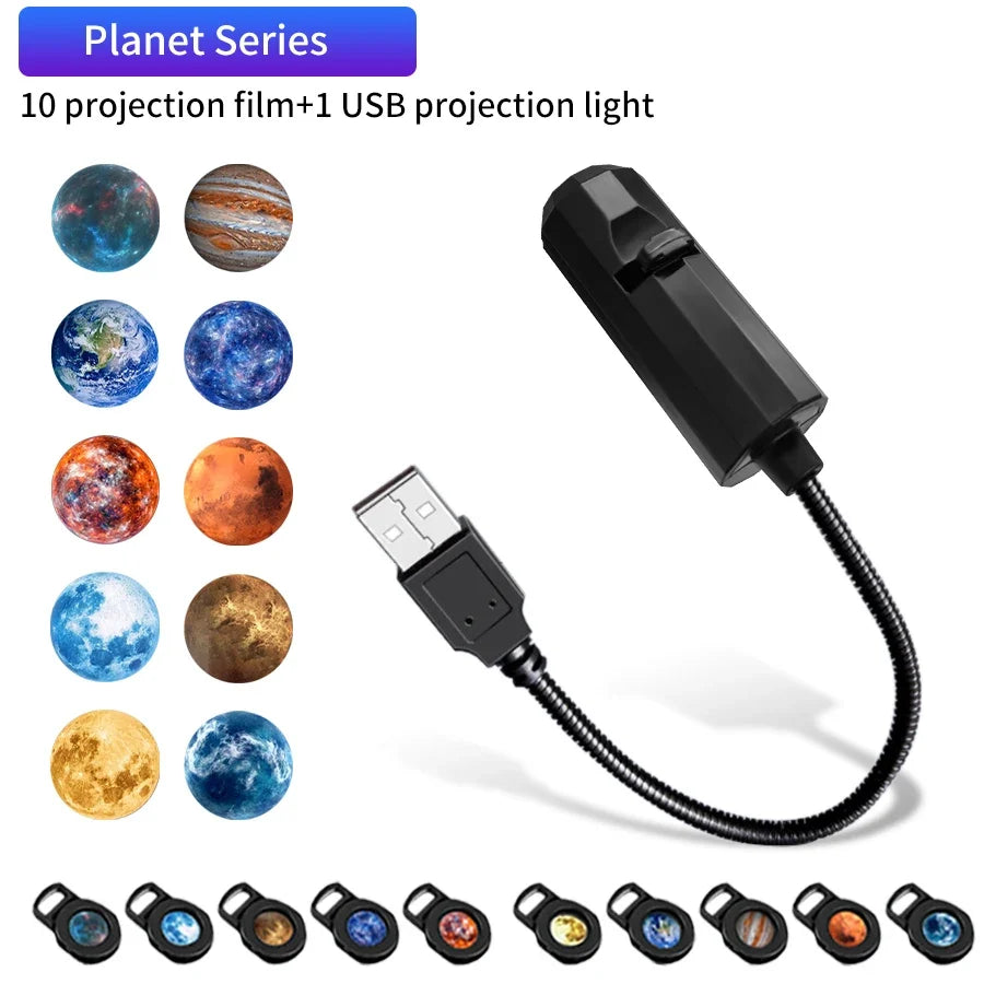 5V USB Projection Lamp with Interchangeable Theme Strips | Indoor Ceiling Decor