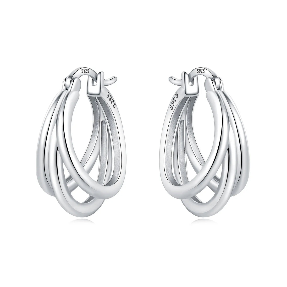 925 Sterling Silver Multi-Layer Hoop Earrings | Trendy Fine Jewelry Gift for Women