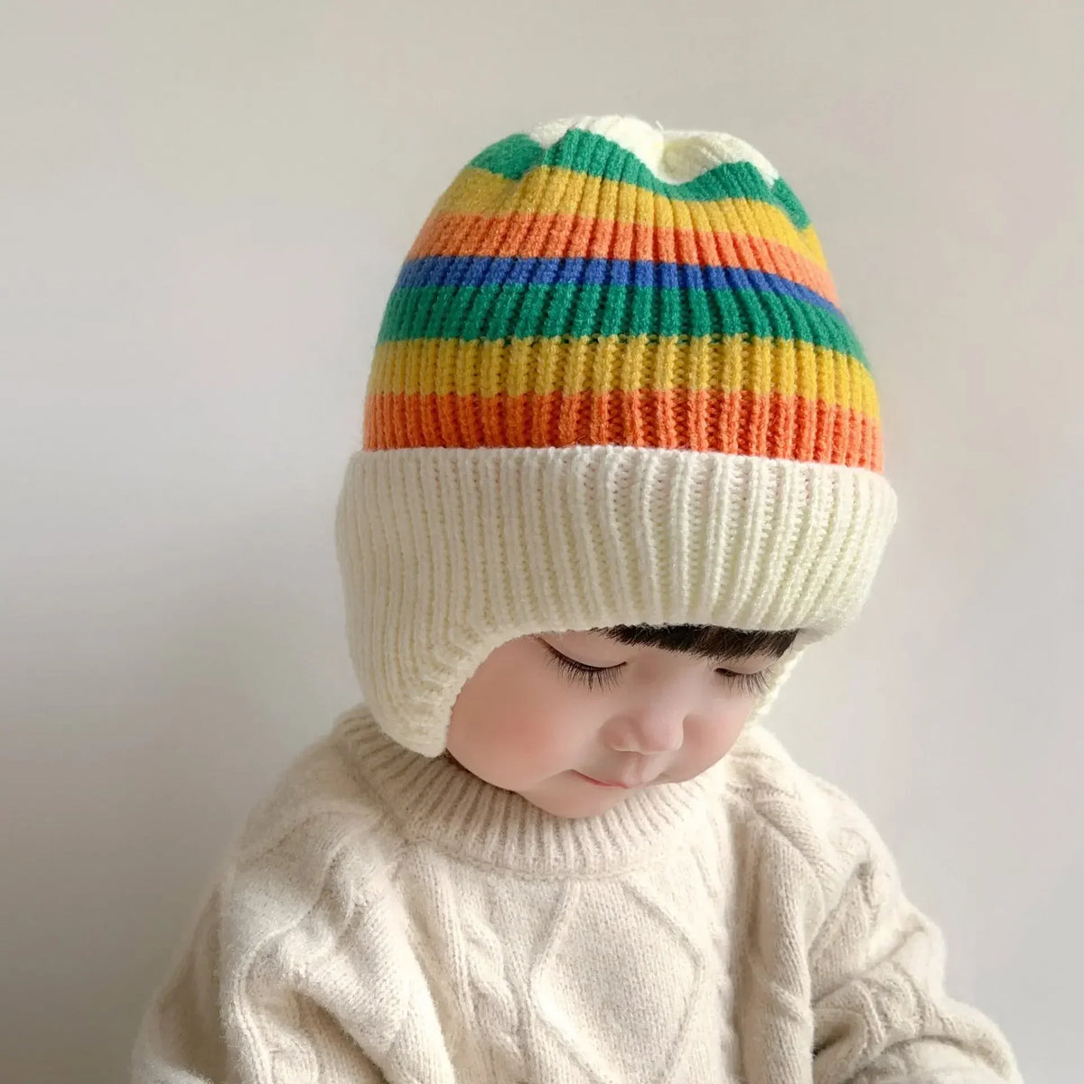 Baby Bear Ear Protection Hat | Winter Thickened Warm Knitted Hat for Children