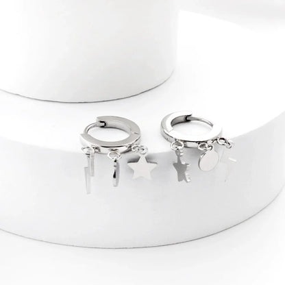 LUXUSTEEL Stainless Steel Cross Hoop Earrings | Colorful Fashion Jewelry for Women