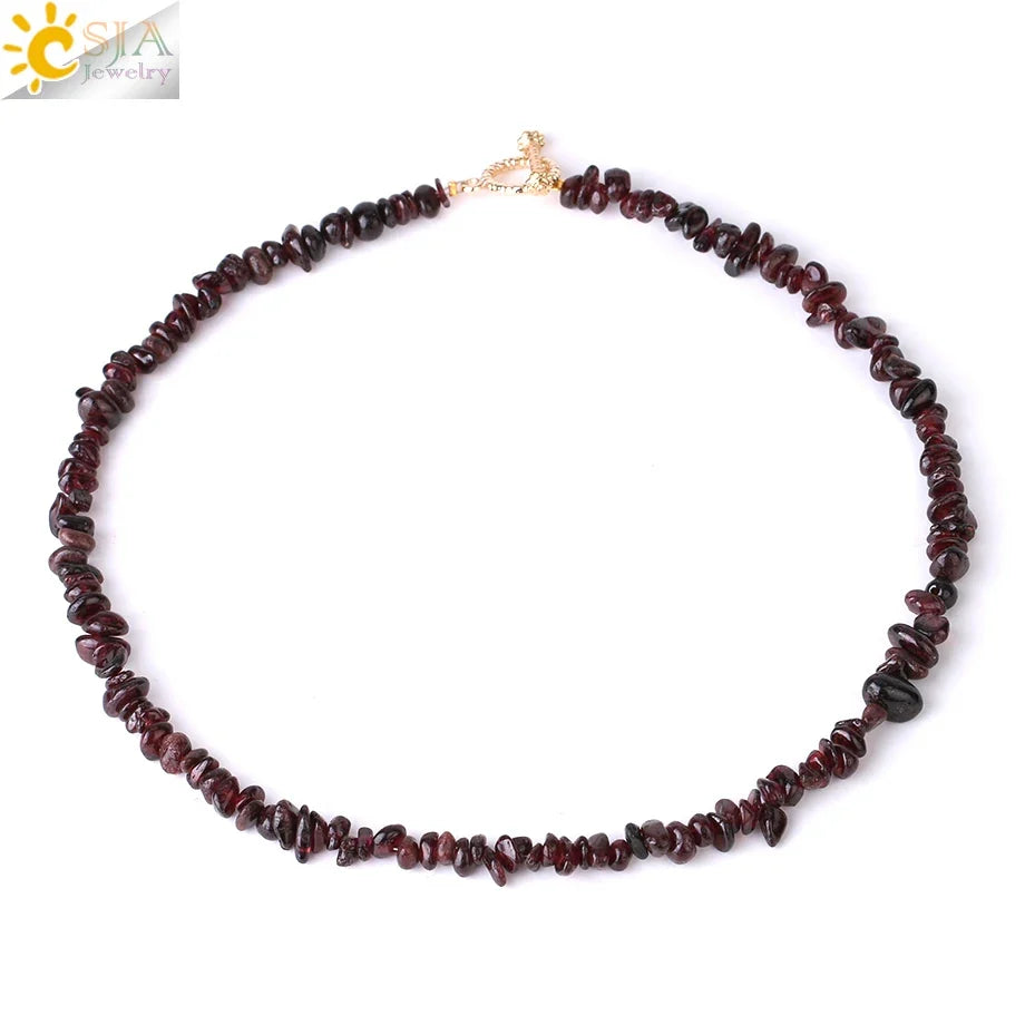 Natural Chip Stone Choker Necklace | Bohemia Crystal Bead Jewelry