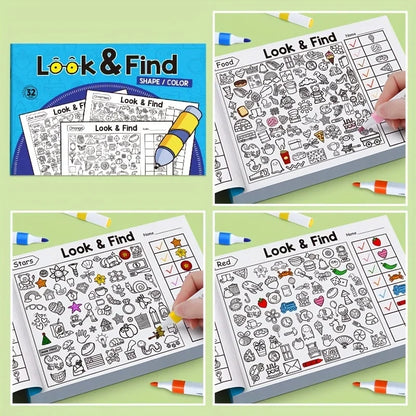 Look and Find Shape and Color Workbook | Kids Drawing and Activity Notebook