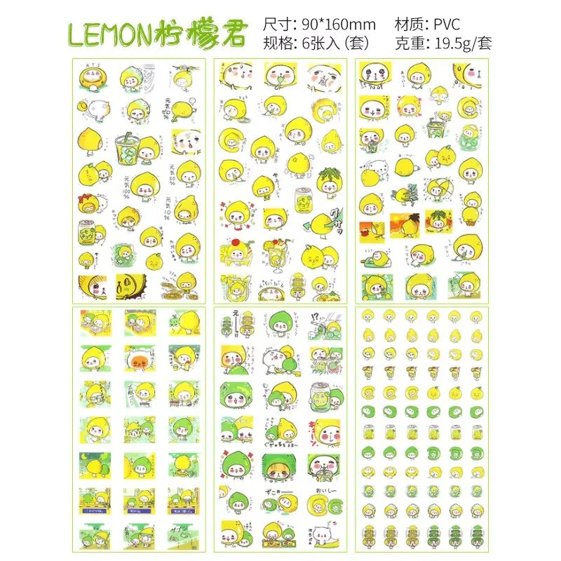 6Pcs Waterproof Cartoon Sticker Set | Cute DIY Decals for Laptops, Phones, and Planners