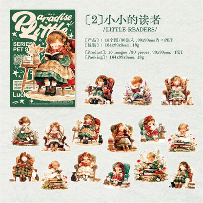 30pcs Cute Girl Stickers for DIY Planner Scrapbooking | Lovely Paradise Decal Pack