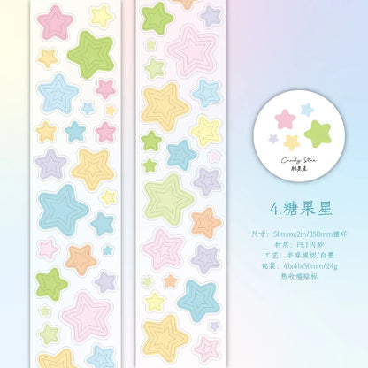 Star Cloud Masking Tape 5x200cm | Decorative Scrapbooking Tape Roll