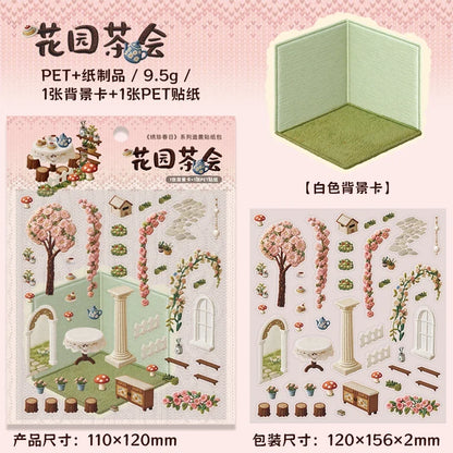 3D Scenery Landscape Stickers | Spring DIY Decals for Junk Journaling