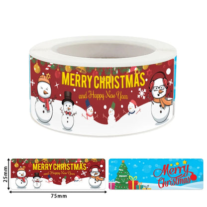 120Pcs Christmas Stickers Roll | Santa Claus Snowman Merry Christmas Gift Sealing Stickers for Small Business Decor