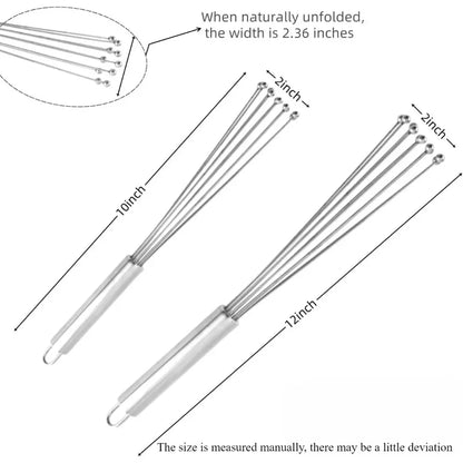 10/12 Inch Manual Egg Beater | Stainless Steel Ball Mixer for Cooking