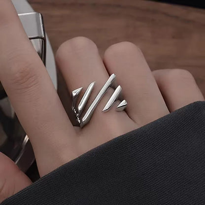 VENTFILLE 925 Sterling Silver Adjustable Rings | Vintage Hip Hop Couples Jewelry