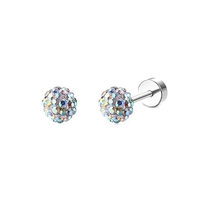 Stainless Steel Crystal Stud Earrings Set | Star Heart Butterfly Cartilage Tragus Helix Piercing Jewelry