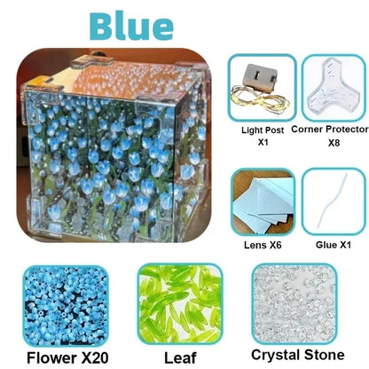 DIY 3D Tulip Flower Sea Night Lamp Kit - Romantic Creative Gift for Girlfriend, Couples and Special Occasions